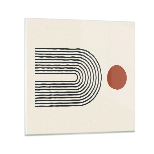 Glastavla - Bild på glas - Formernas och färgernas magnetism - 60x60 cm