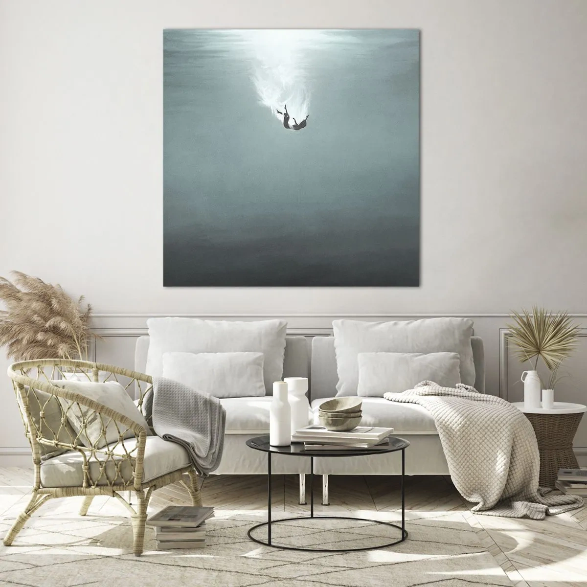 Glastavla - Bild på glas - I havets famn - 30x30 cm