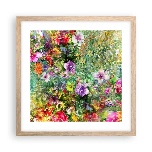 Affisch i ram av ljusek - Ta en dopp i blommorna - 40x40 cm