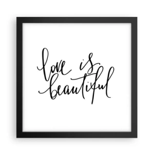 Affisch i svart ram - Läs och upprepa - 30x30 cm