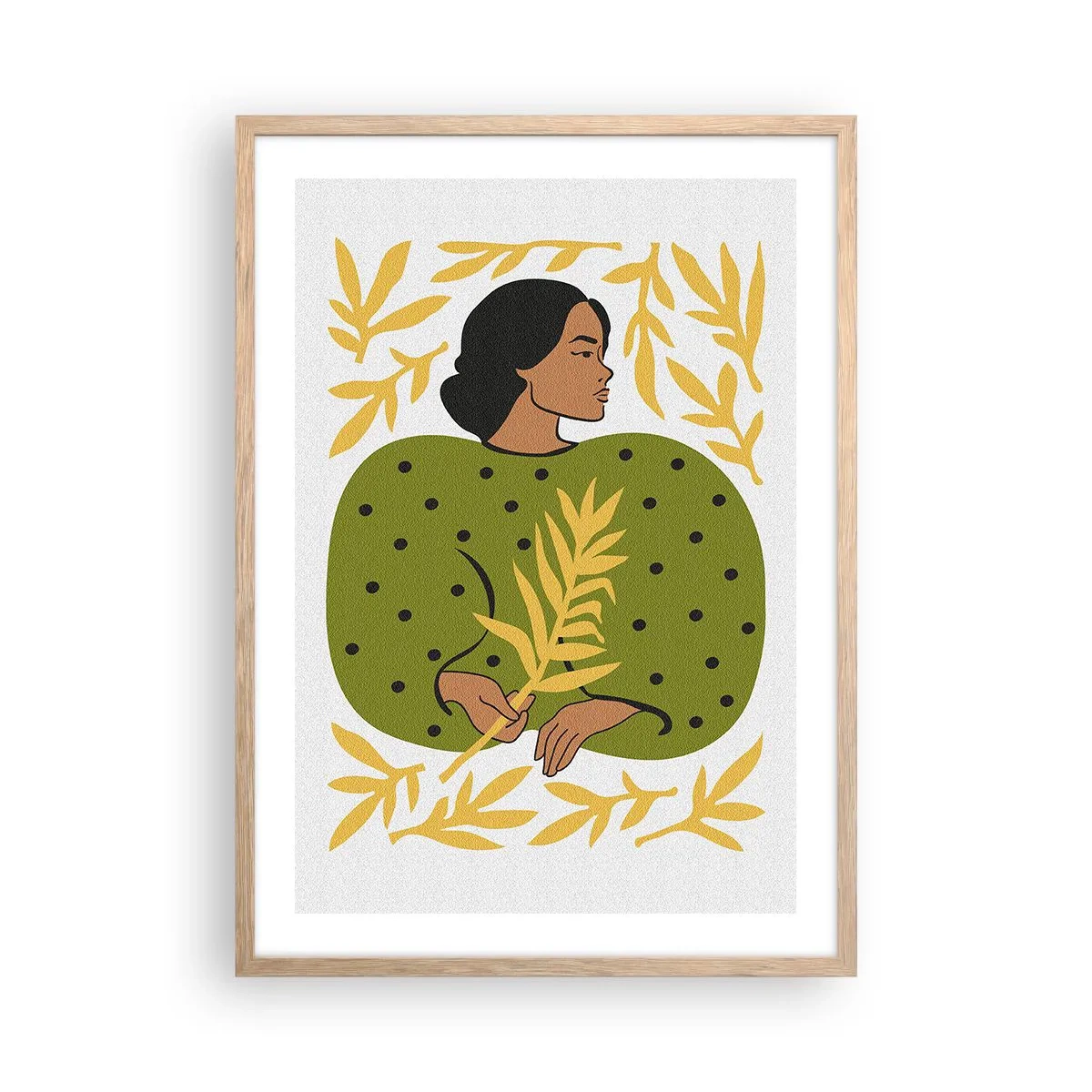 Affisch i ram av ljusek - Hawaiiansk flicka - 50x70 cm