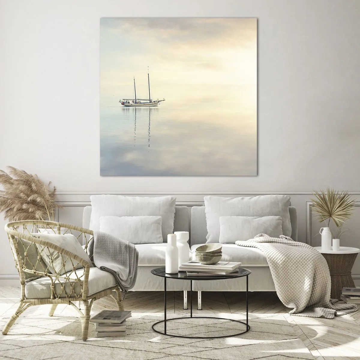 Glastavla - Bild på glas - I ett hav av tystnad - 60x60 cm