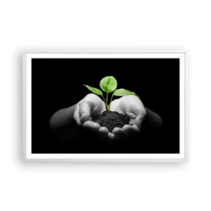 Affisch i vit ram - Jag älskar naturen och skyddar den - 91x61 cm