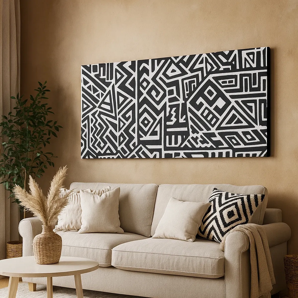 Canvastavla - Bild på duk - Prekolumbisk komposition - 30x30 cm