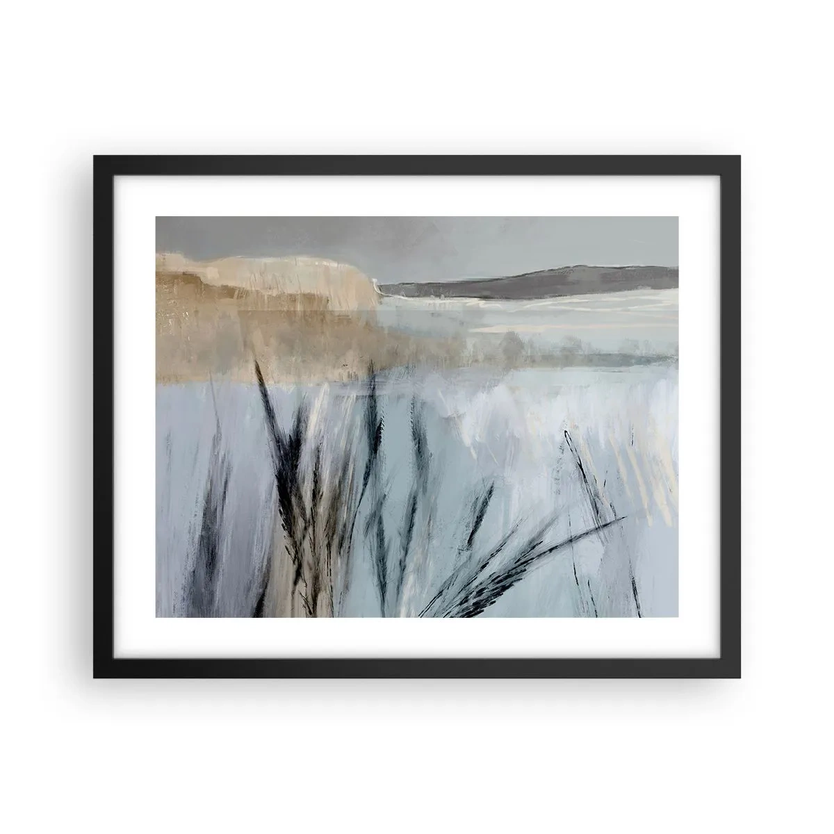 Affisch i svart ram - Vinterfält - 50x40 cm