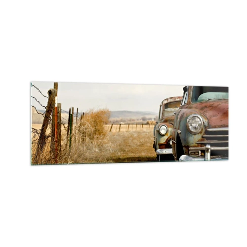 Glastavla - Bild på glas - Välförtjänt vila - 140x50 cm