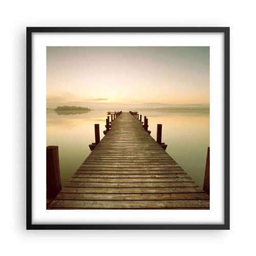 Affisch i svart ram - Förgryning, gryning, ljus - 50x50 cm