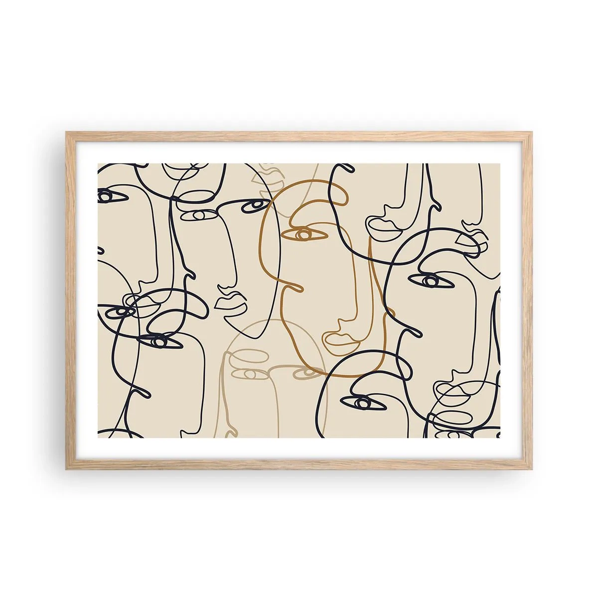 Affisch i ram av ljusek - Mångfaldigad porträtt - 70x50 cm