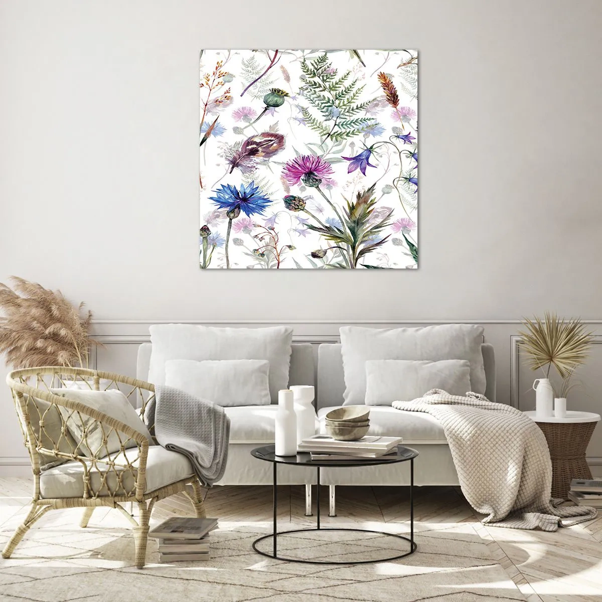 Glastavla - Bild på glas - Polska örter - 60x60 cm