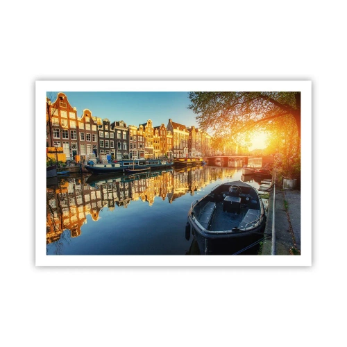 Affisch - En morgon i Amsterdam - 91x61 cm