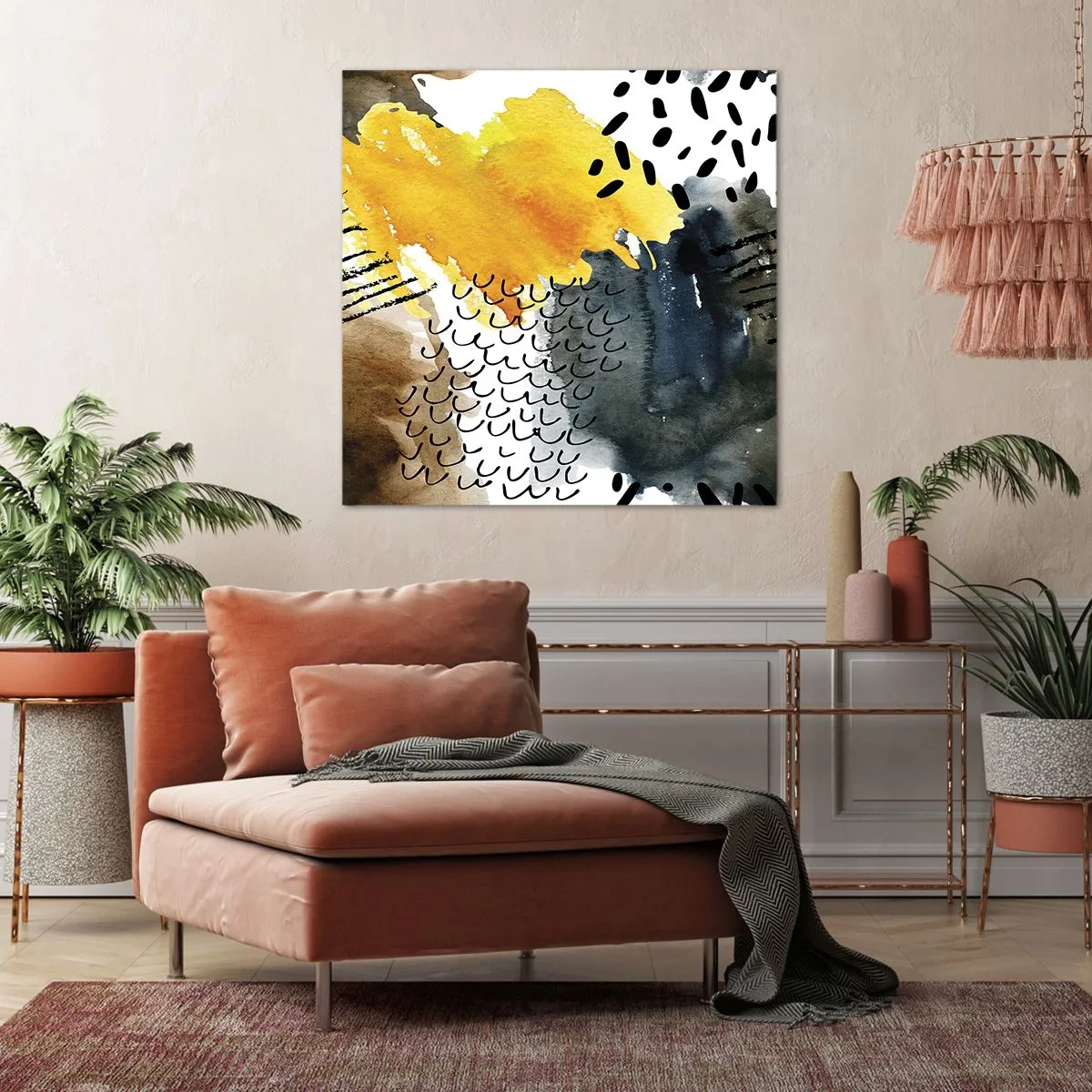 Canvastavla - Bild på duk - Elementens möte - 50x50 cm