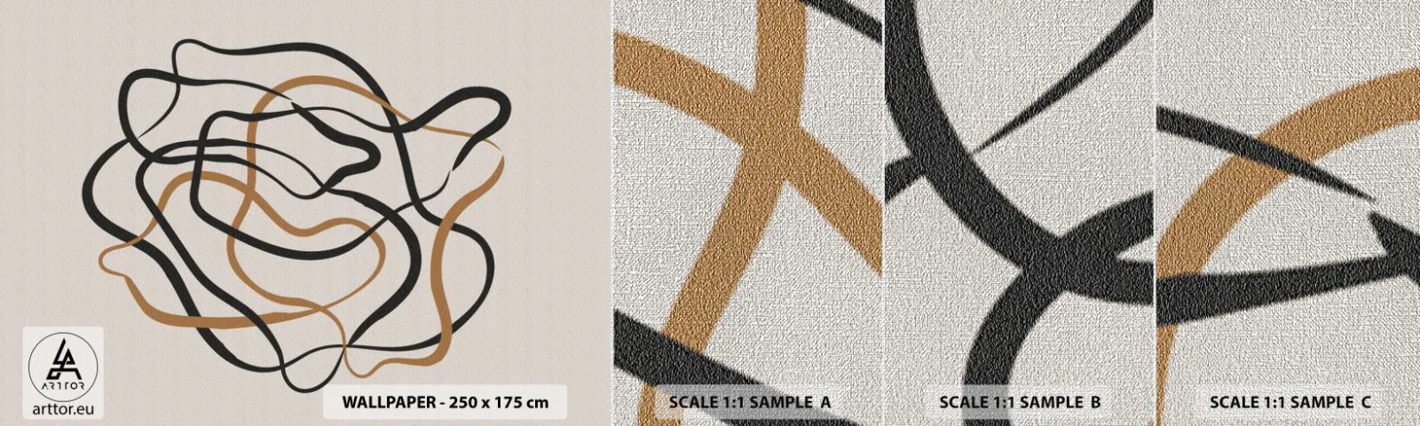 Provbit av fototapet Premium Canvas - Allt har gått fel - Boho, Abstraktion, Rader - 100x30 cm