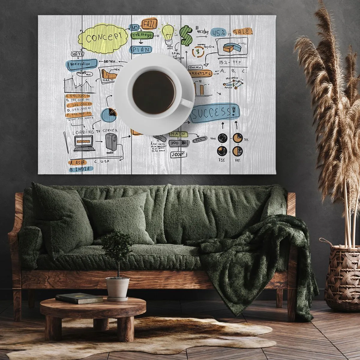 Canvastavla - Bild på duk - Rastdags - 100x70 cm
