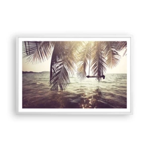 Affisch i vit ram - Gunga i molnen hur mycket du vill - 91x61 cm