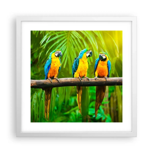 Affisch i vit ram - Har du hört att hon...? - 40x40 cm