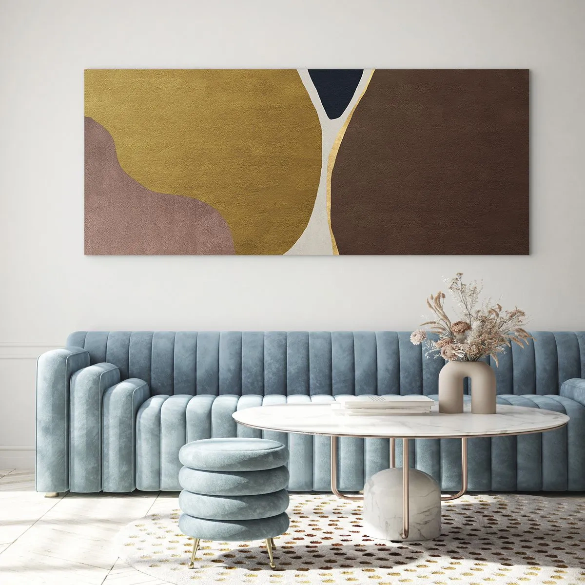 Glastavla - Bild på glas - Abstraktion - en plats i rymden - 100x40 cm