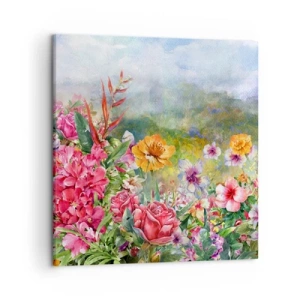 Canvastavla - Bild på duk - En trädgård som blivit galen - 50x50 cm
