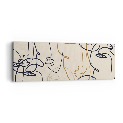 Canvastavla - Bild på duk - Mångfaldigad porträtt - 90x30 cm