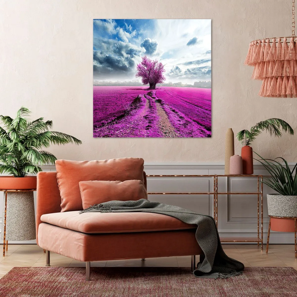 Canvastavla - Bild på duk - Ljunghed - 70x70 cm