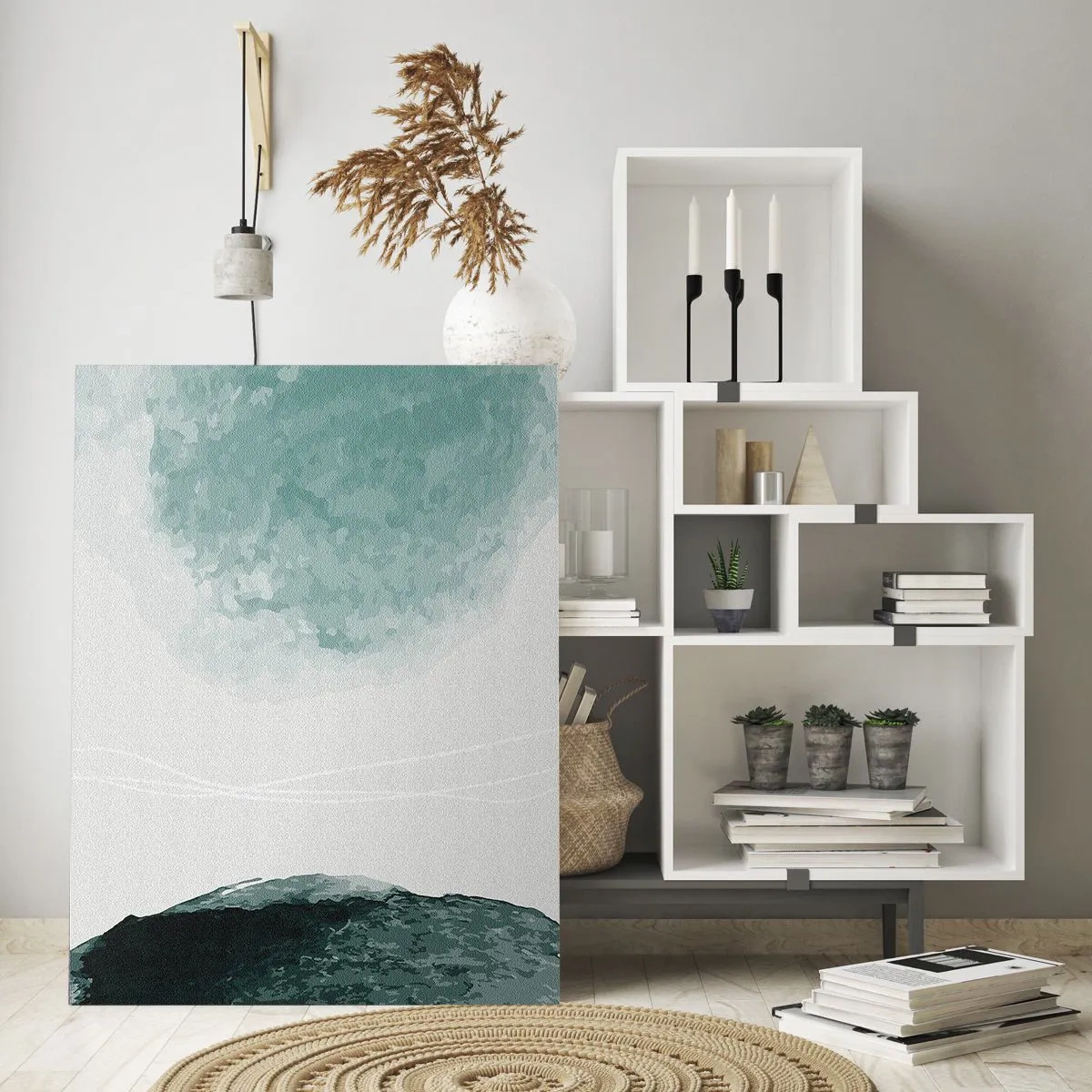 Glastavla - Bild på glas - Ett möte med dimma - 50x70 cm