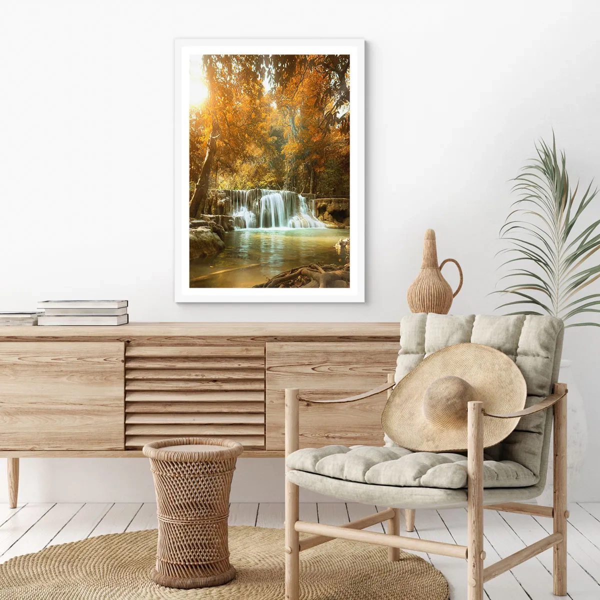 Affisch i vit ram - Parkkaskad - 70x100 cm