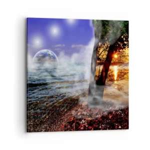 Canvastavla - Bild på duk - Surrealistiskt landskap - naturens enighet - 70x70 cm