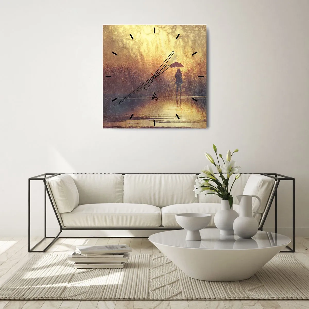 Väggklocka - Klocka på glas - Jag känner att någon tittar på mig - 30x30 cm