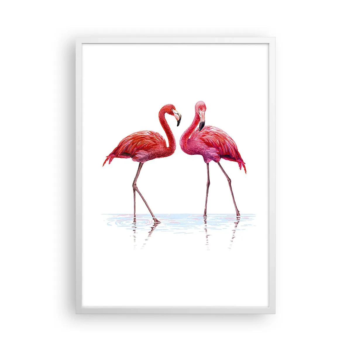 Affisch i vit ram - Rosa rendez-vous - 50x70 cm