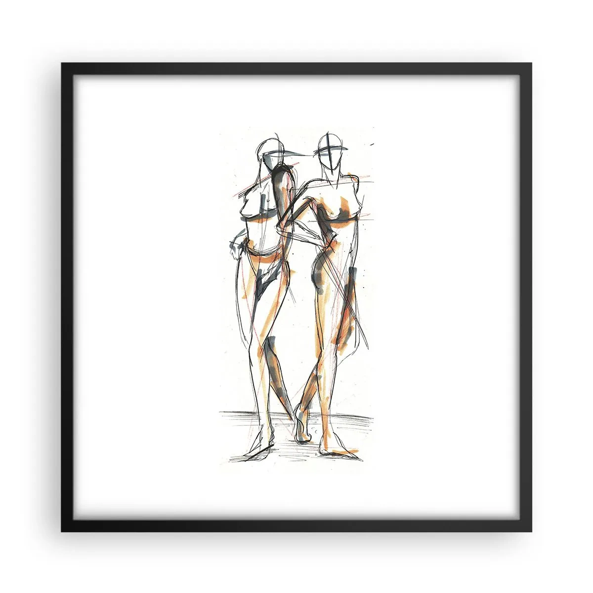 Affisch i svart ram - Charmens studie - 50x50 cm