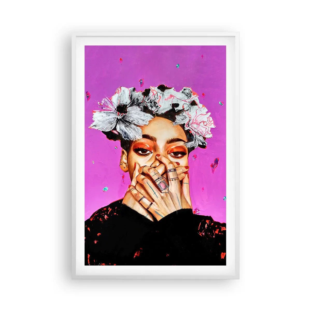 Affisch i vit ram - Lite galen - 61x91 cm