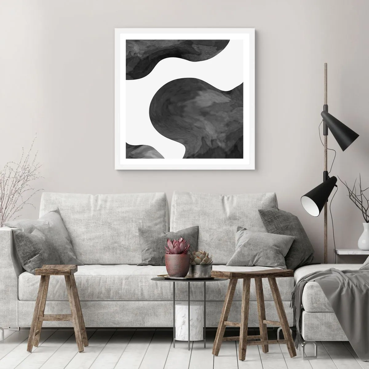 Affisch i vit ram - Mjölkvägen - 40x40 cm