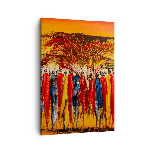 Canvastavla - Bild på duk - Dit, dit, dit de går - 50x70 cm