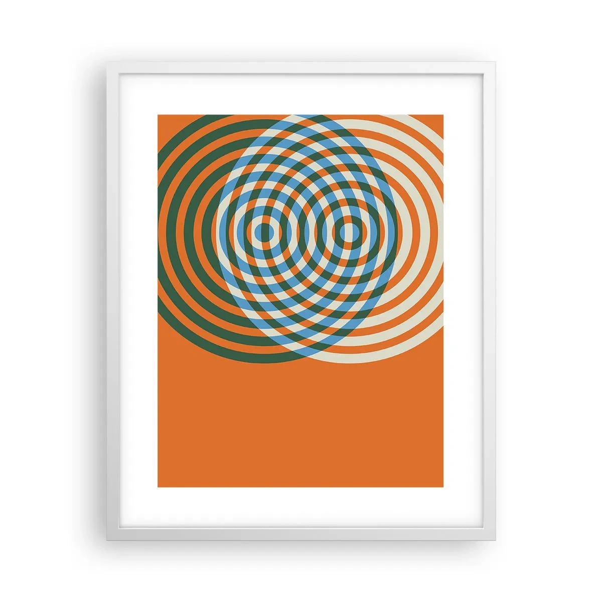 Affisch i vit ram - Abstrakt cirkulär variation - 40x50 cm