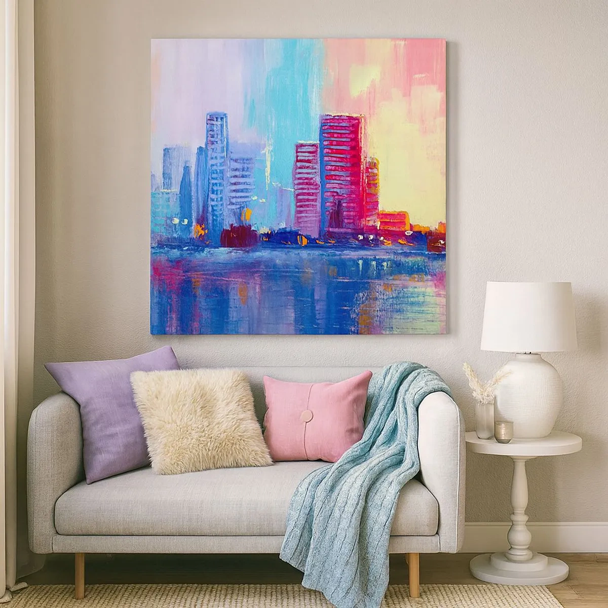 Canvastavla - Bild på duk - Doppade i färger - 30x30 cm