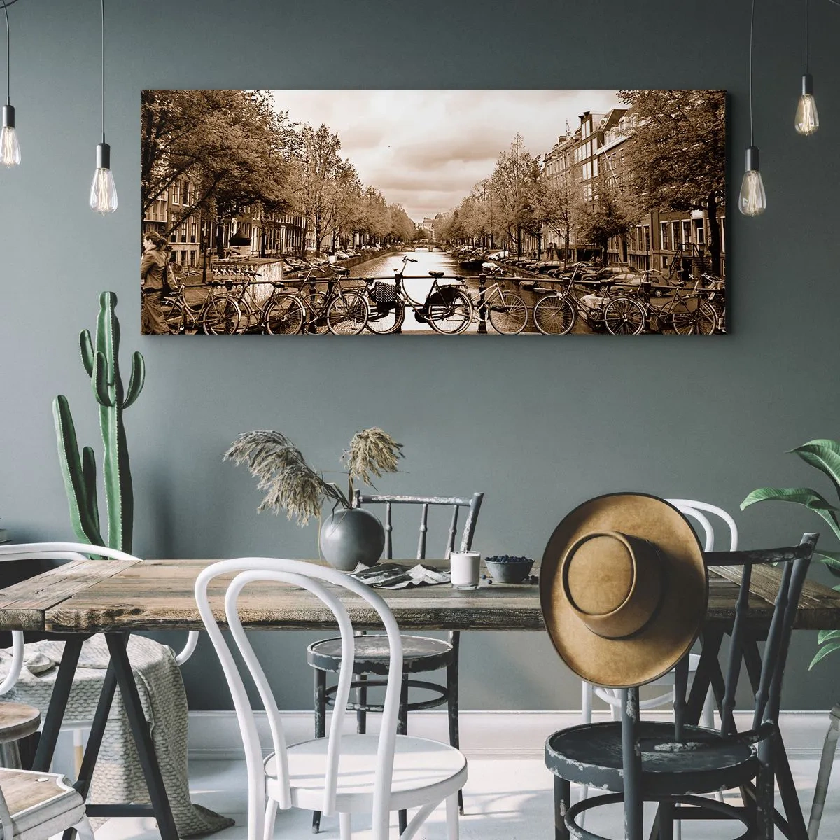 Canvastavla - Bild på duk - Holländsk stämning - 140x50 cm