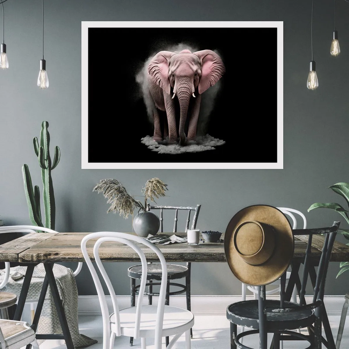 Affisch - Tänk inte på en rosa elefant! - 70x50 cm