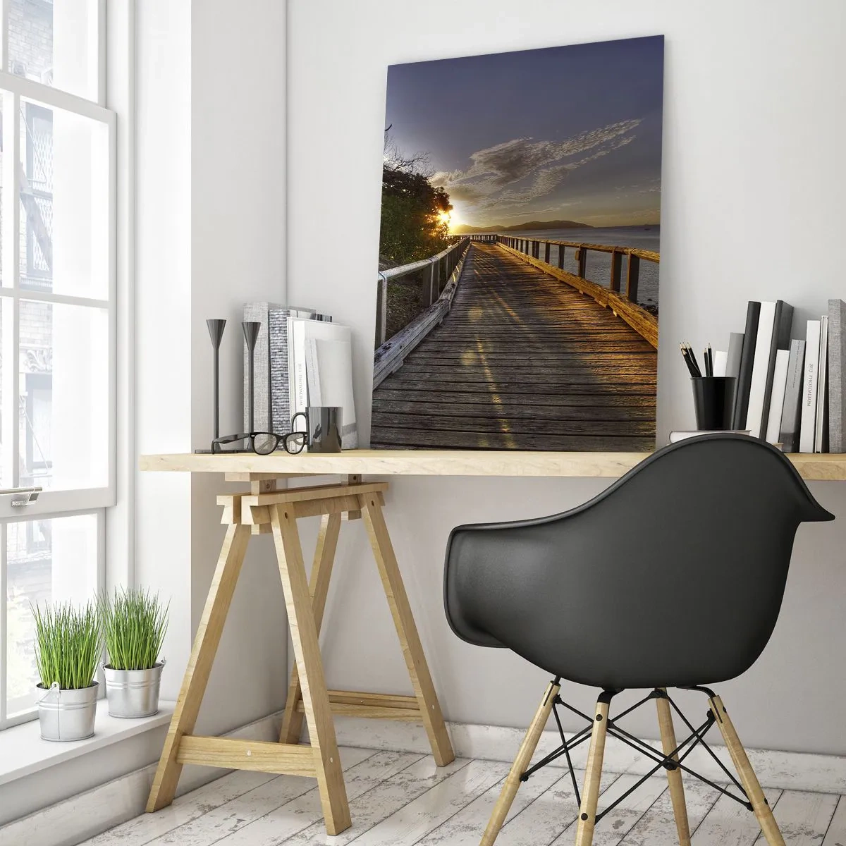 Glastavla - Bild på glas - Gå, fortsätt gå mot solen - 80x120 cm