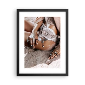 Affisch i svart ram - Utkastad av vågorna? - 30x40 cm