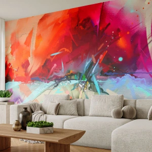Fototapet Premium Canvas - Ljus- och färgexplosion - Abstraktion, Bit, Akryl - 100x70 cm