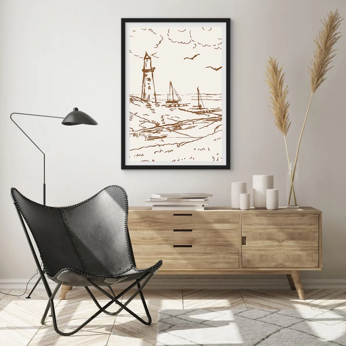 Affisch i svart ram - Sommarminnets kontur - 61x91 cm