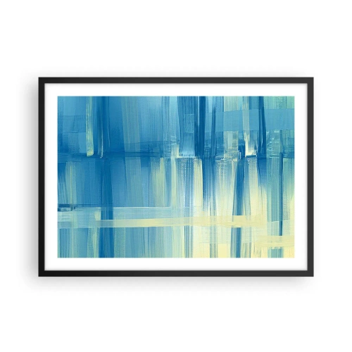 Affisch i svart ram - Komposition i turkos - 70x50 cm