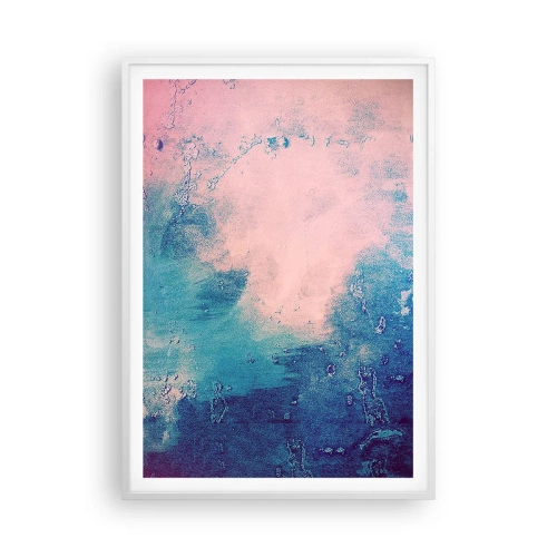 Affisch i vit ram - Blåa famnar - 70x100 cm