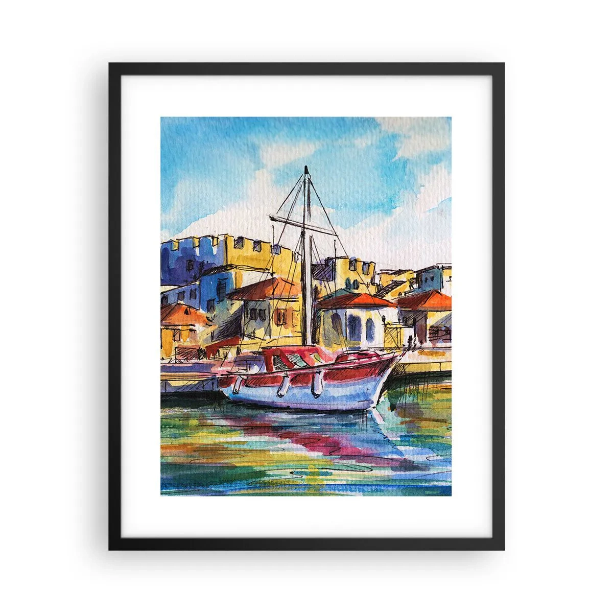 Affisch i svart ram - Regnbågseftermiddag - 40x50 cm