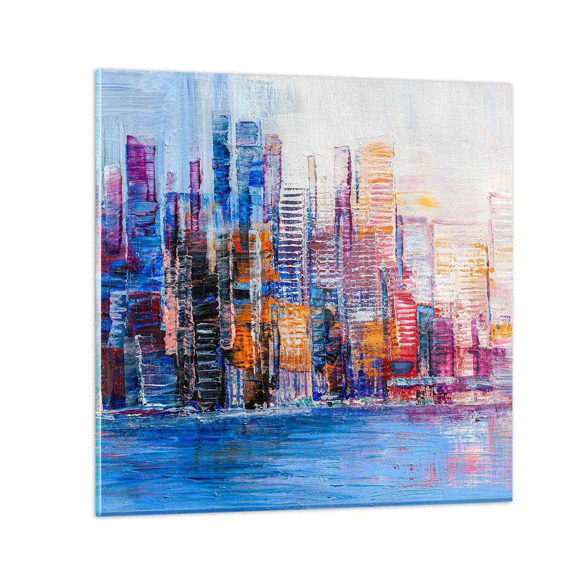 Glastavla - Bild på glas - En glädjefylld metropol - 30x30 cm
