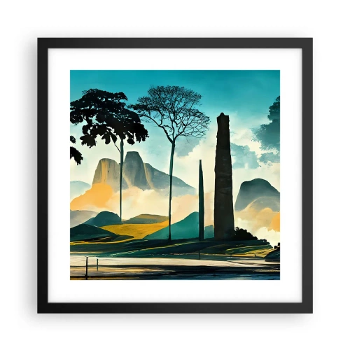 Affisch i svart ram - Fortfarande högre och högre - 40x40 cm