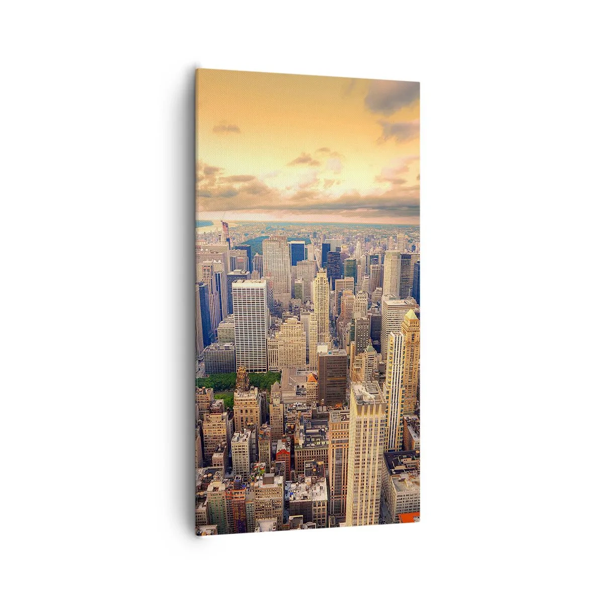 Canvastavla - Bild på duk - Förgylld metropolis - 65x120 cm