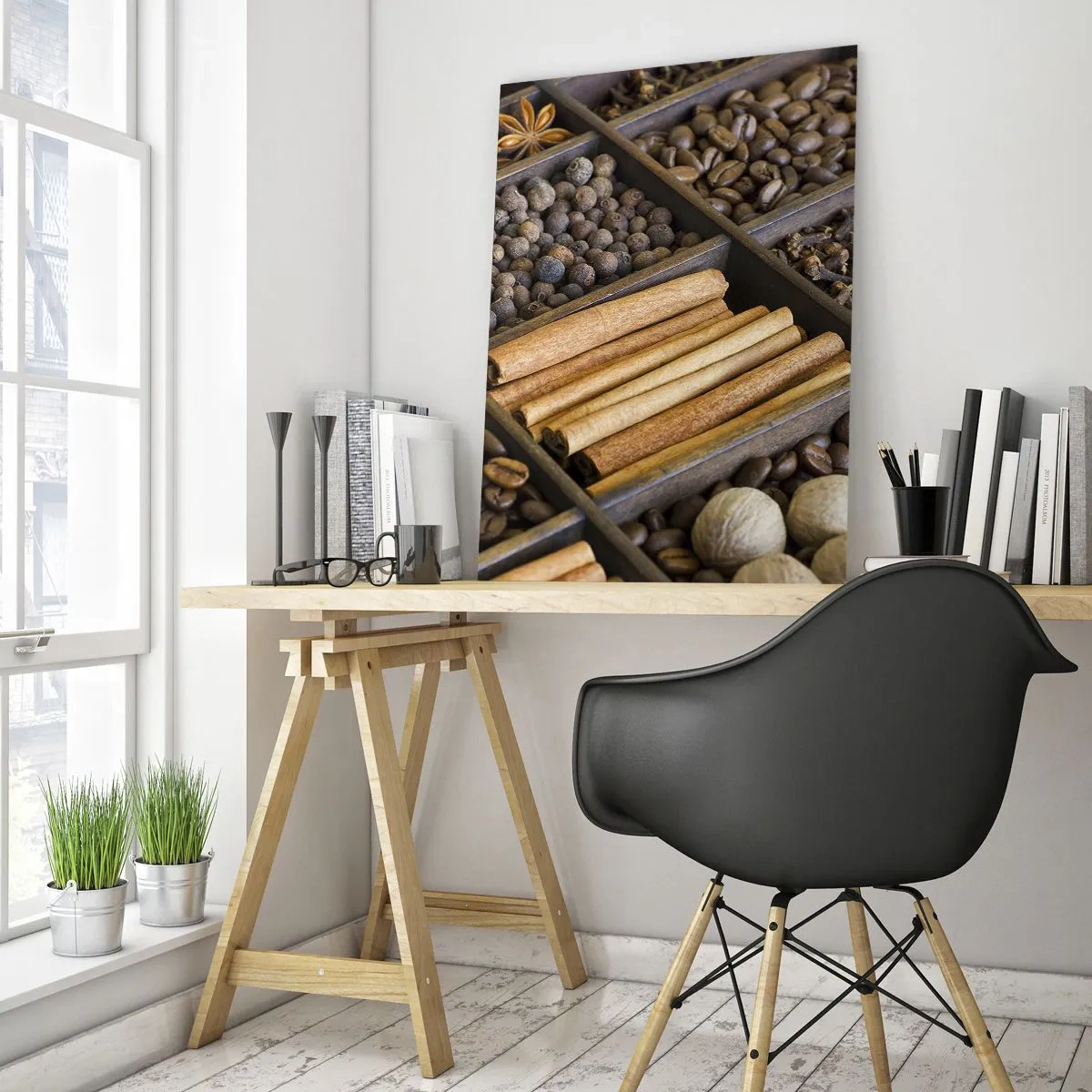 Glastavla - Bild på glas - Aromskattekista - 50x70 cm