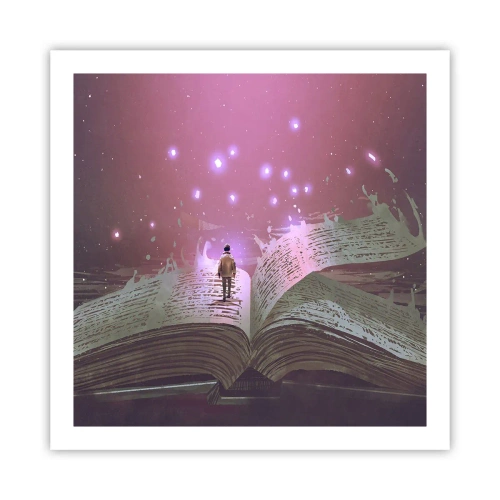 Affisch - Inbjudan till en annan värld - läs! - 60x60 cm