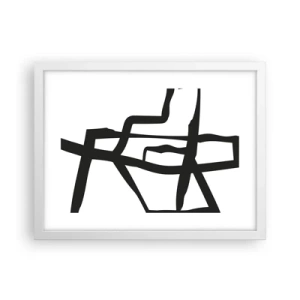 Affisch i vit ram - Svartvit konstruktion - 40x30 cm