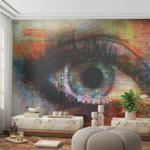 Fototapet Premium Canvas - Man kan titta in i själen - Abstraktion, Öga, Bit - 250x175 cm